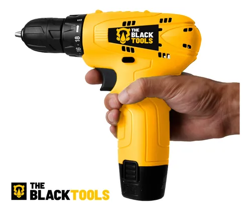 Parafusadeira Furadeira The Black Tools TB12A 3/8 a Bateria Cor Amarelo Frequência 60Hz - Imagem 3